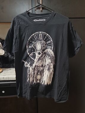 Black Plague Doctor Graphic Tee - Classic Crew Neck